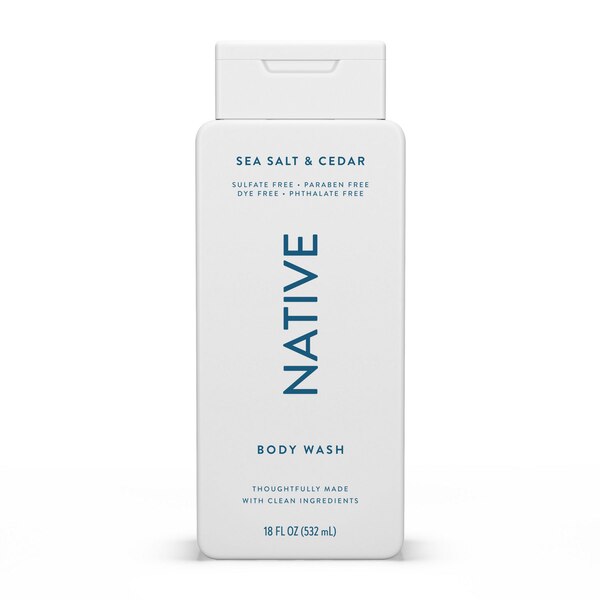 Native Sulfate Free Body Wash, Sea Salt & Cedar, 18 OZ