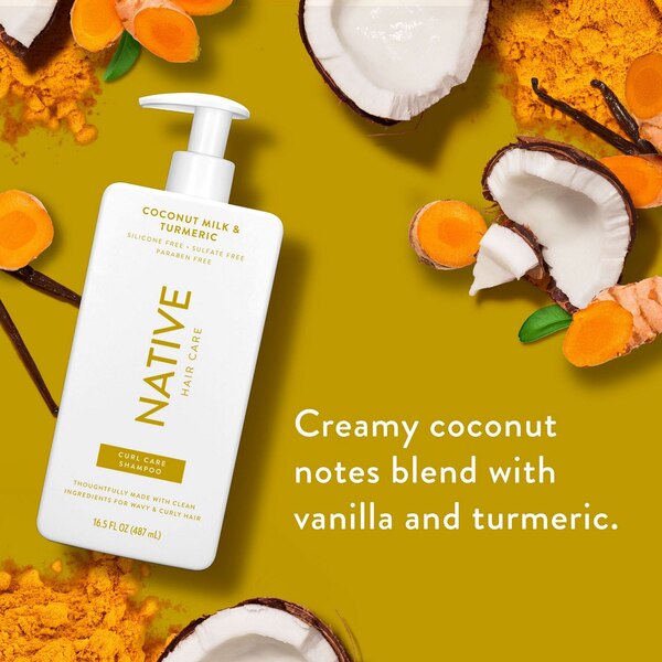 Native Curl Care Shampoo, Coconut Milk & Turmeric, 16.5 OZ