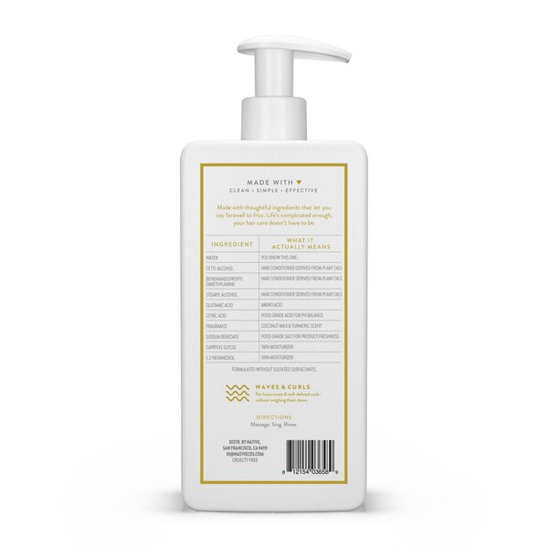 Native Curl Care Conditioner, Coconut Milk & Turmeric, 16.5 OZ
