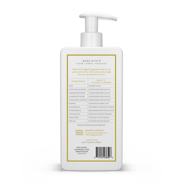 Native Curl Care 2-in-1 Shampoo & Conditioner, Coconut Milk & Turmeric, 16.5 OZ