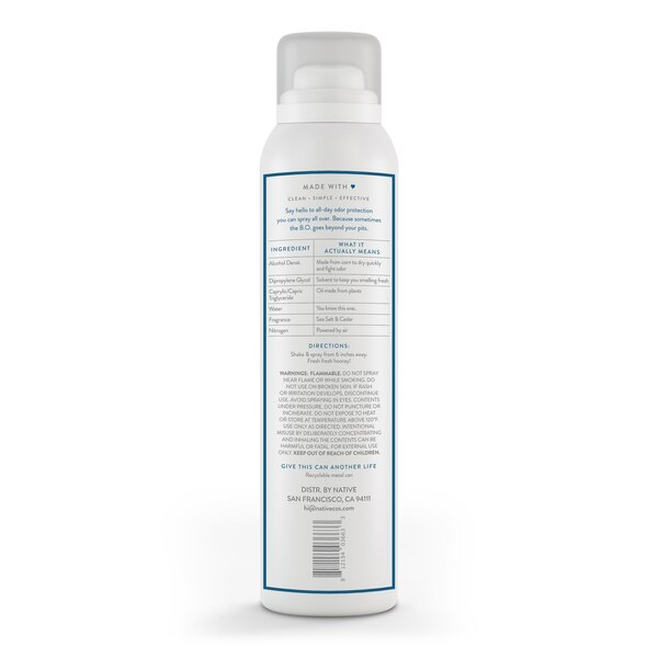 Native Aluminum Free All Day Deodorant & Body Spray, Sea Salt & Cedar, 3.5 OZ