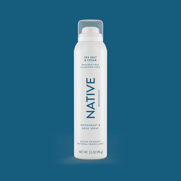Native Aluminum Free All Day Deodorant & Body Spray, Sea Salt & Cedar, 3.5 OZ