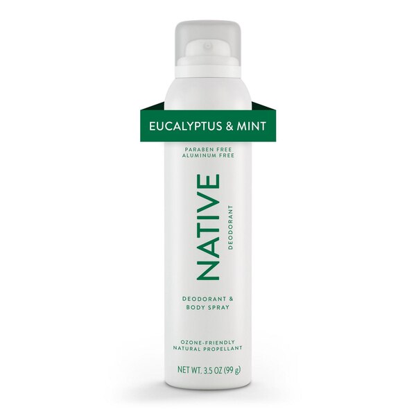 Native Deodorant & Body Spray, Eucalyptus & Mint, 3.5 OZ