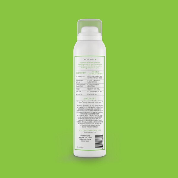 Native Aluminum Free All Day Deodorant & Body Spray, Cucumber & Mint, 3.5 OZ