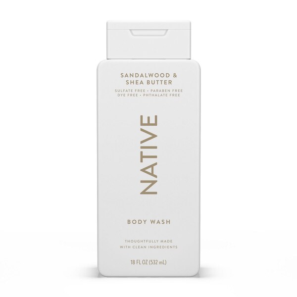 Native Body Wash, Sandalwood & Shea Butter, 18 OZ