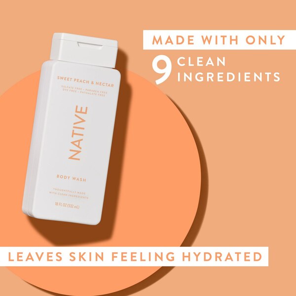 Native Body Wash, Sweet Peach and Nectar