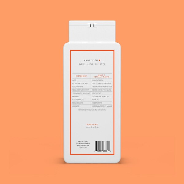 Native Body Wash, Sweet Peach and Nectar