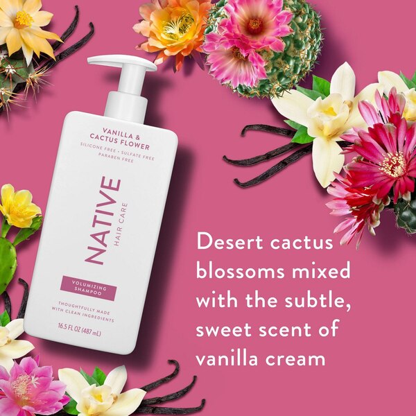 Native Volumizing Shampoo, Vanilla & Cactus Flower, 16.5 oz