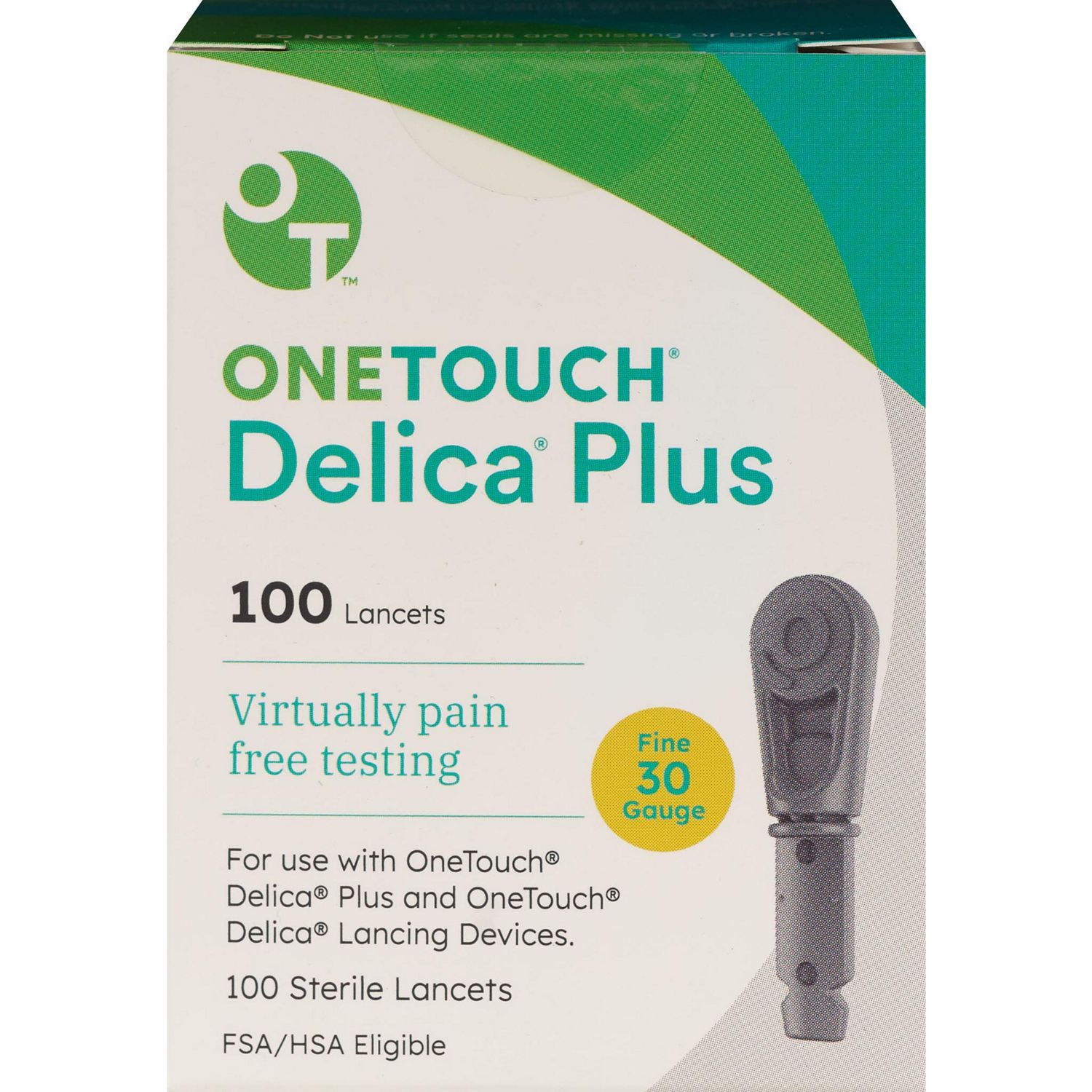 One Touch Delica - Lancetas finas calibre 30, 100 u.