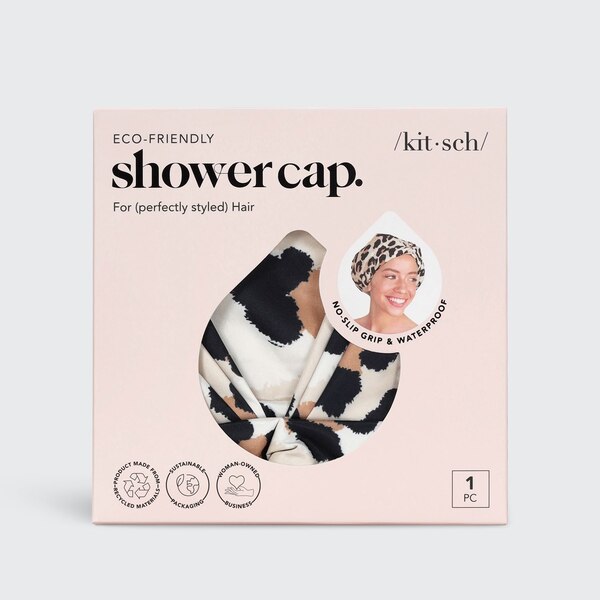 Kitsch Elevated Luxury Shower Cap, Leopard