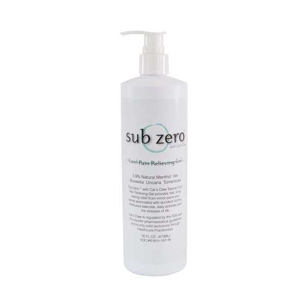Sub Zero Cool Pain Relieving Gel Pump Bottle Clear