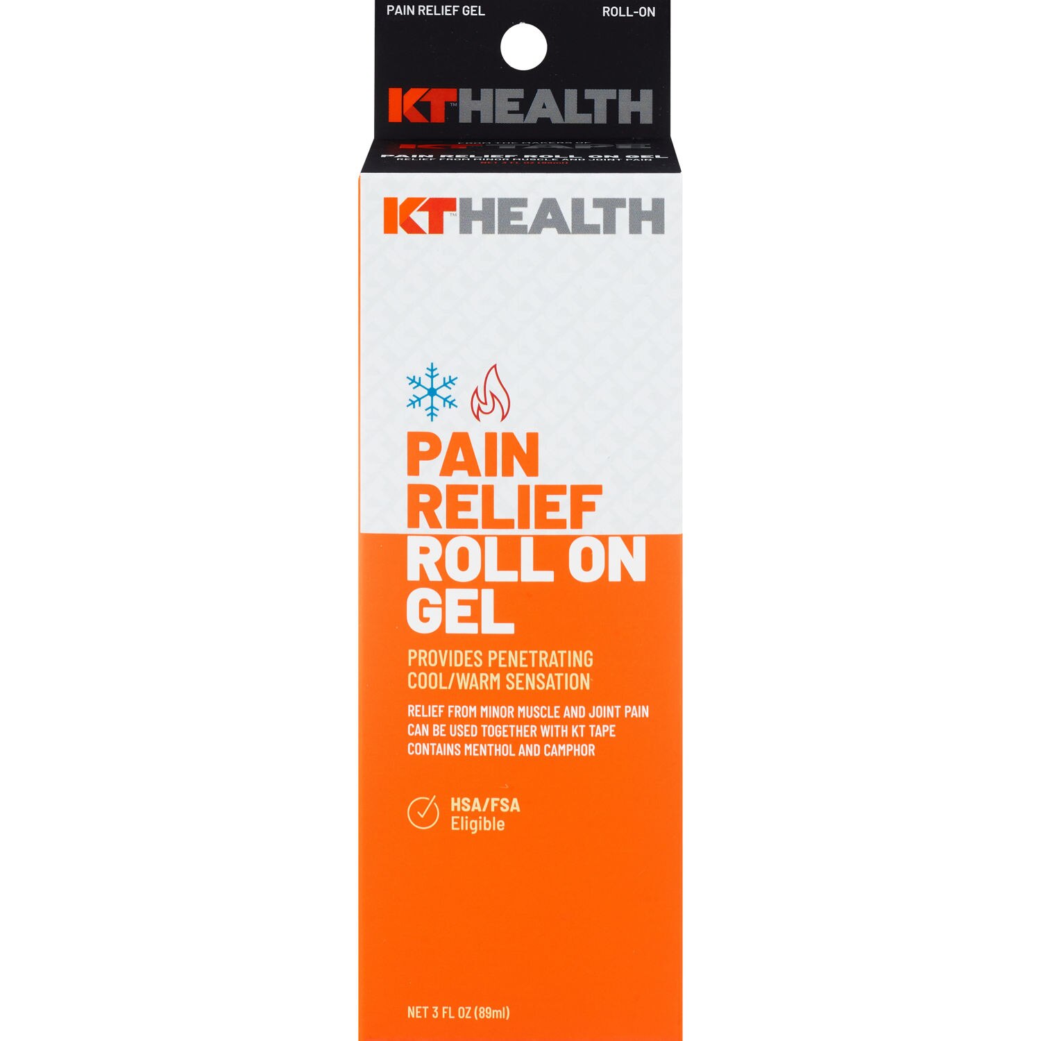 KT Health Pain Relief Gel Roll-On, 3OZ
