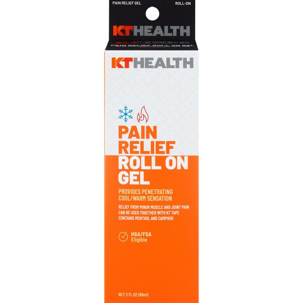 KT Health Pain Relief Gel Roll-On, 3OZ