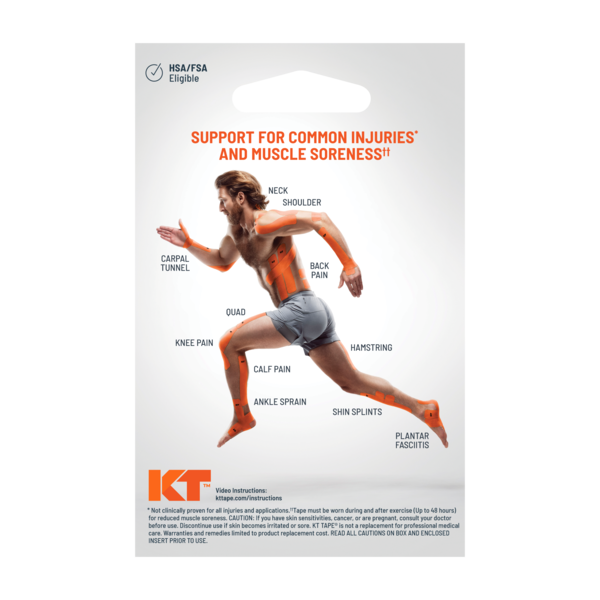 KT Tape Pro Ice Menthol Infused Sports Tape Strips, 20 CT