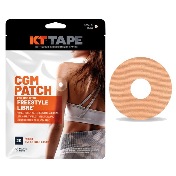 KT Tape Freestyle Libre CMG Patches, 10 CT