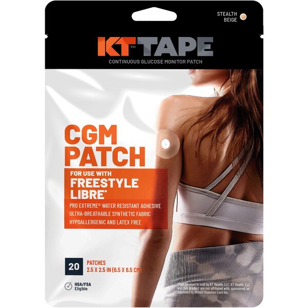 KT Tape Freestyle Libre CMG Patches, 10 CT