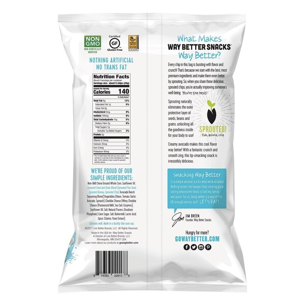 Way Better Avocado Ranch Tortilla Chips, 5.5 oz