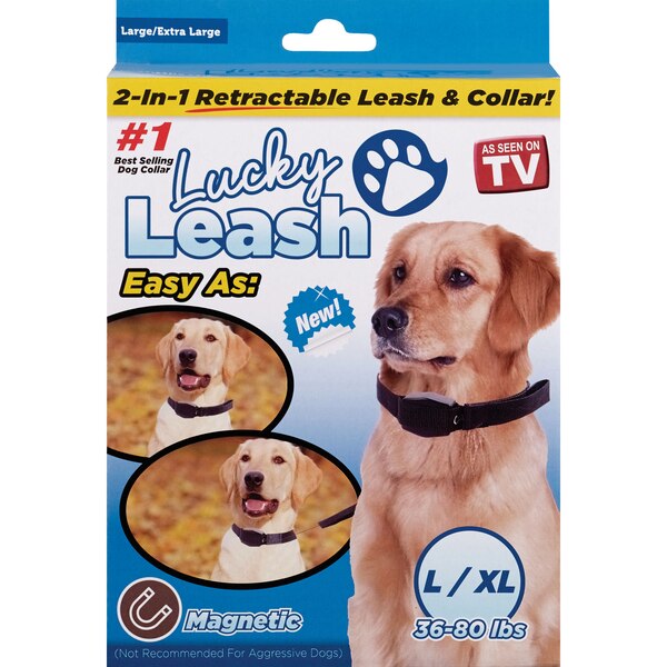 Lucky Leash 2-in-1 Retractable Leash & Collar, L/XL