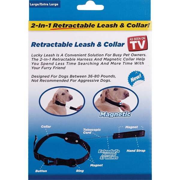Lucky Leash 2-in-1 Retractable Leash & Collar, L/XL