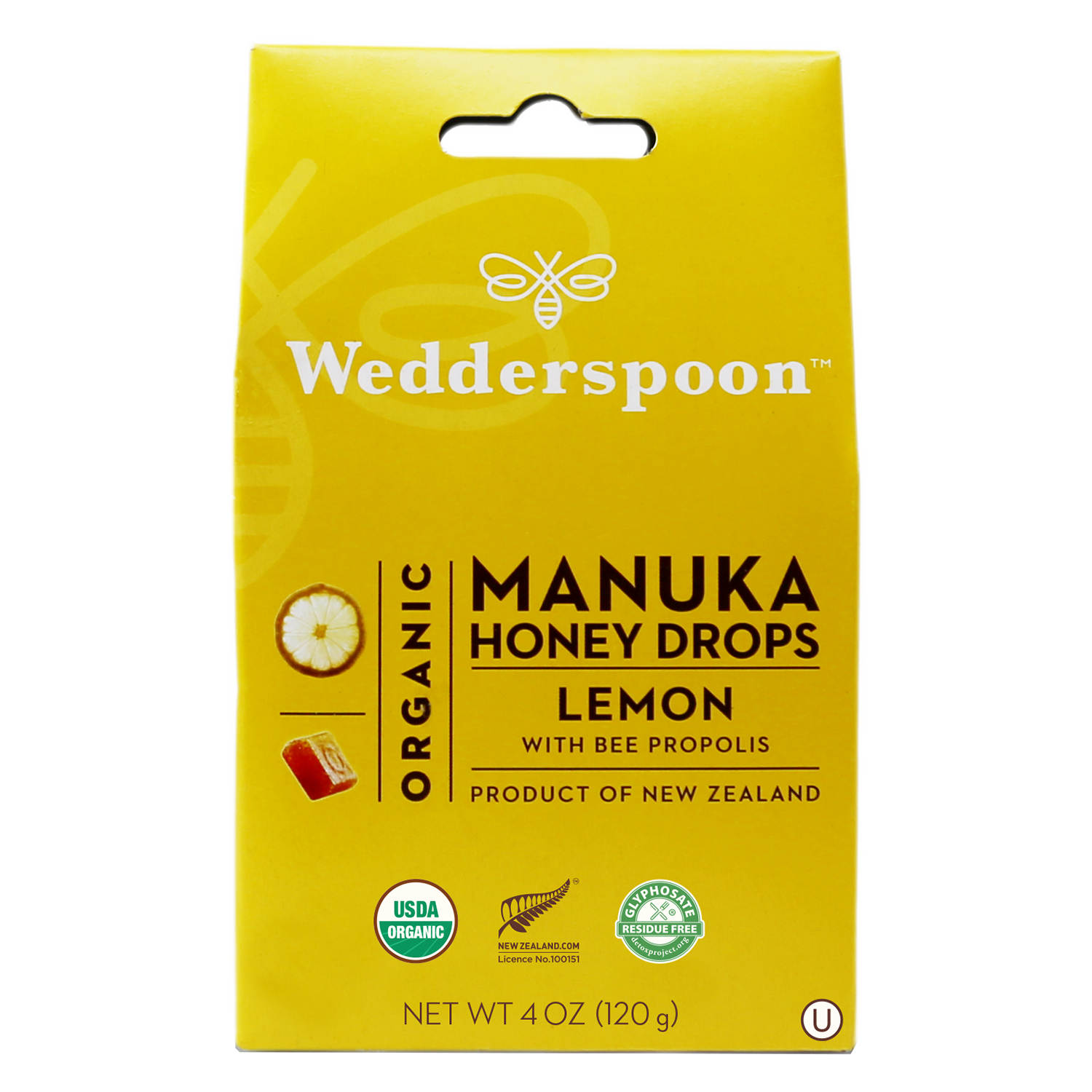 Wedderspoon Organic Manuka Honey Drops - Lemon