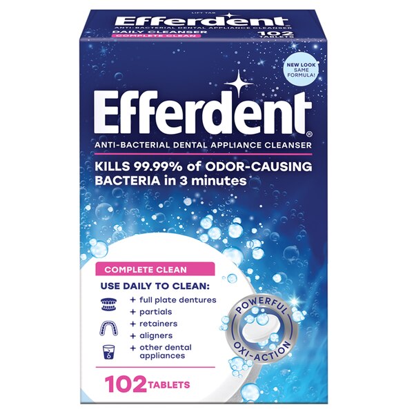 Efferdent Anti-Bacterial Dental Appliance Cleanser, 102 CT