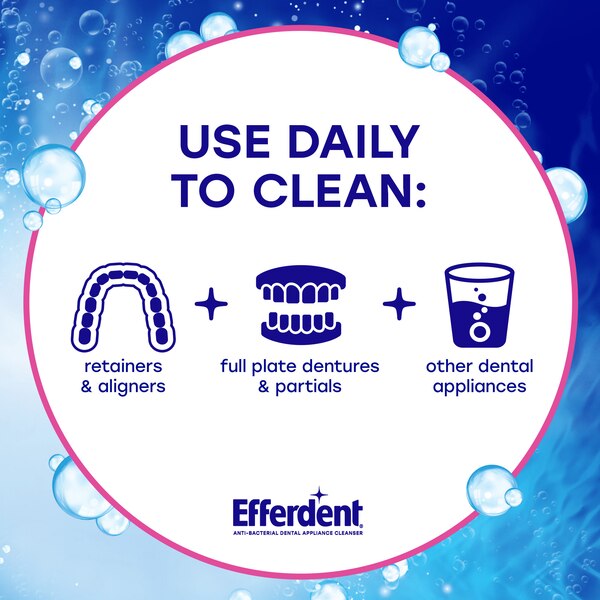 Efferdent Anti-Bacterial Dental Appliance Cleanser, 102 CT