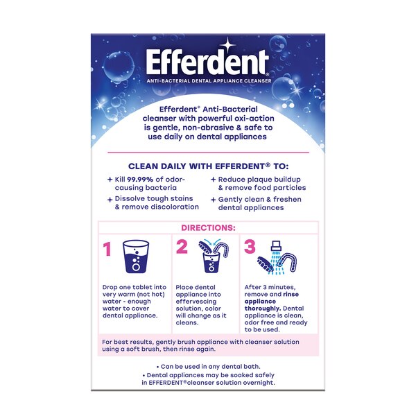 Efferdent Anti-Bacterial Dental Appliance Cleanser, 102 CT