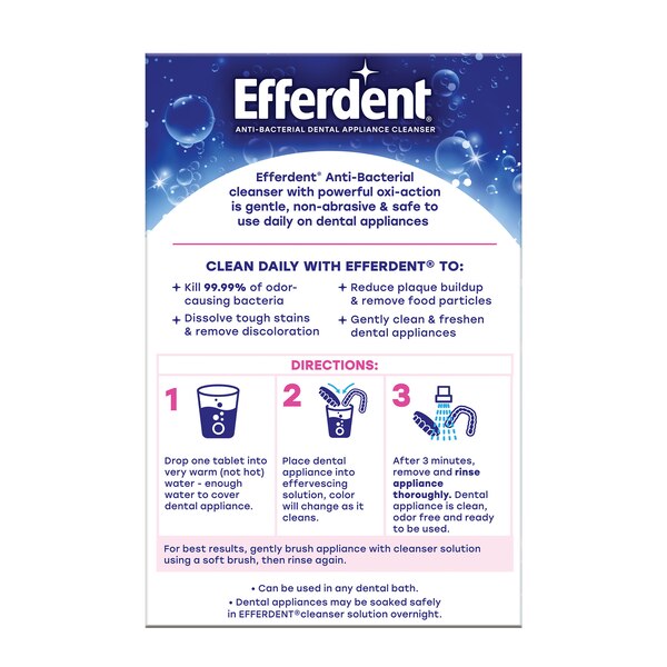 Efferdent Anti-Bacterial Dental Appliance Cleanser, 126 CT