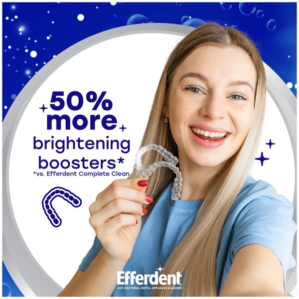 Efferdent PM Overnight Anti-Bacterial Dental Appliance Cleanser, 126 CT