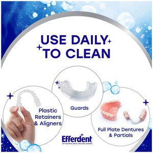 Efferdent PM Overnight Anti-Bacterial Dental Appliance Cleanser, 126 CT
