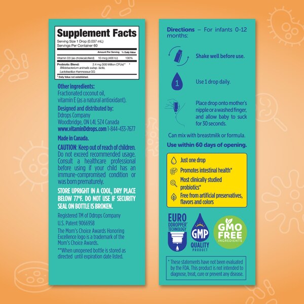 Baby Ddrops® Probiotic with Vitamin D liquid drops