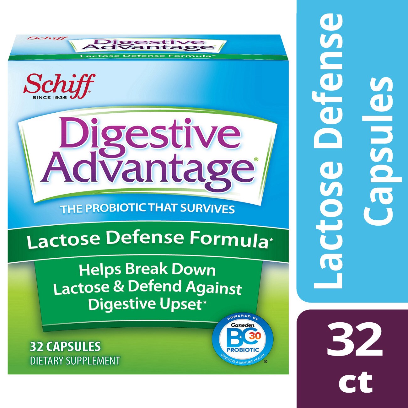 Digestive Advantage Lactose Defense Formula - Probióticos en cápsulas, 32 u.