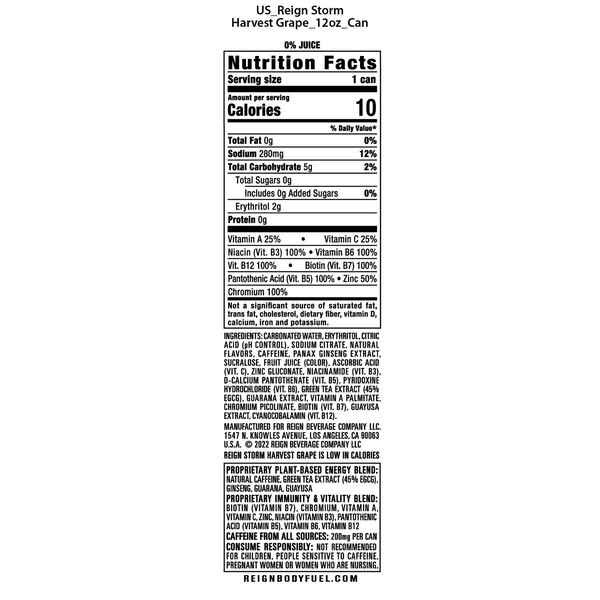 Reign Storm, Harvest Grape, 12 oz
