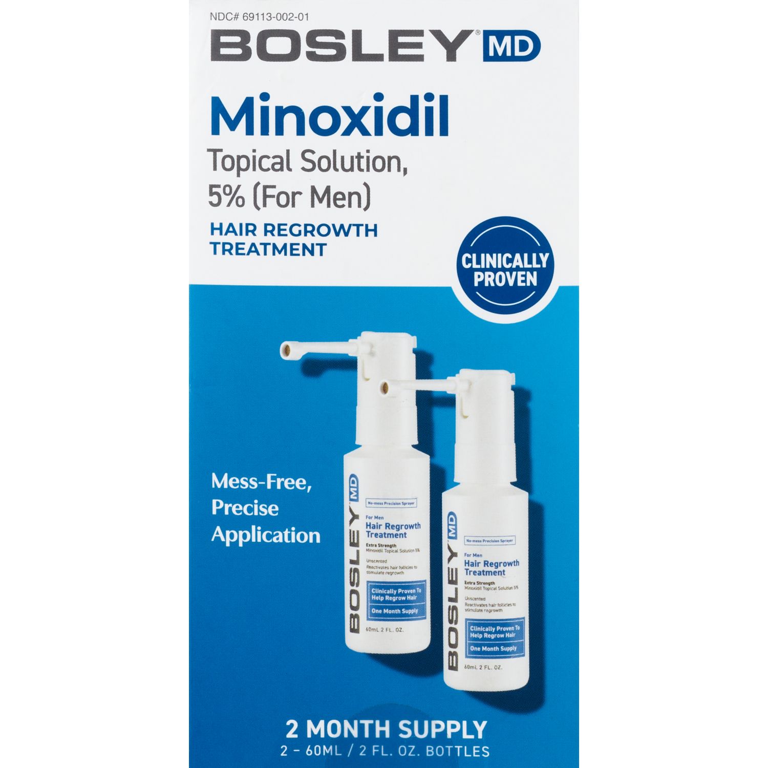BosleyMD Men s Regrowth Treatment 5 Minoxidil Spray Size Box
