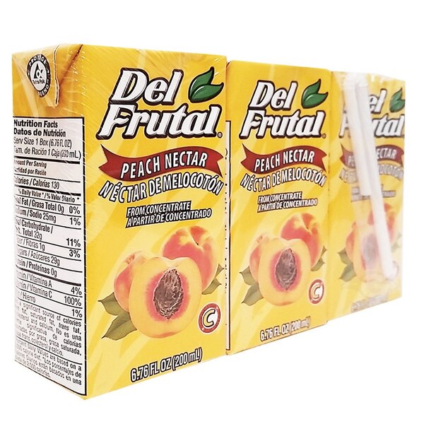 DEL FRUTAL PEACH 3PK 6.75Z