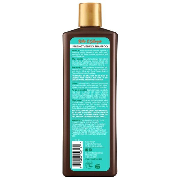 Every Strand Biotin & Collagen Rosemary Mint Strengthening Shampoo, 13.5 OZ