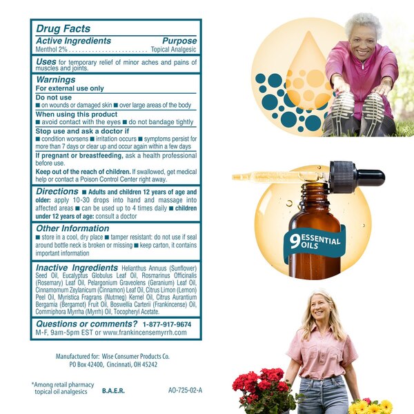 Frankincense & Myrrh Arthritis Pain Relief Rubbing Oil, 2 FL OZ