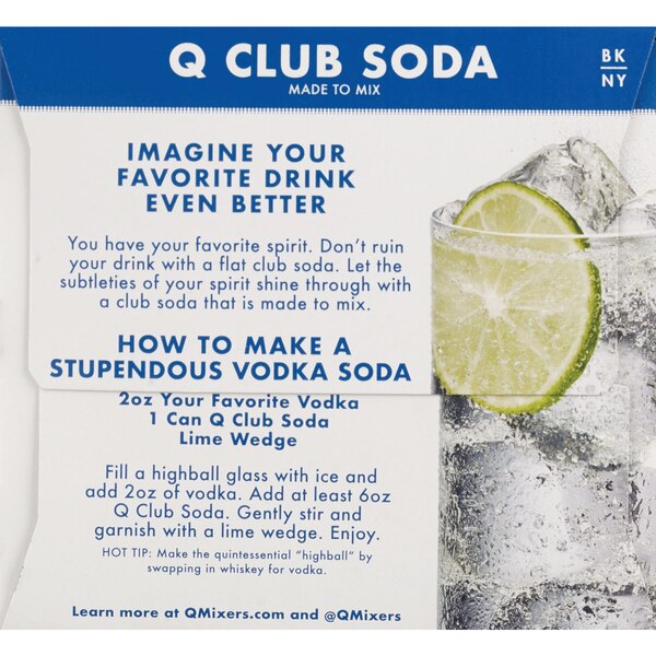 Q Mixers Spectacular Club Soda, 7.5 OZ Cans, 4 CT