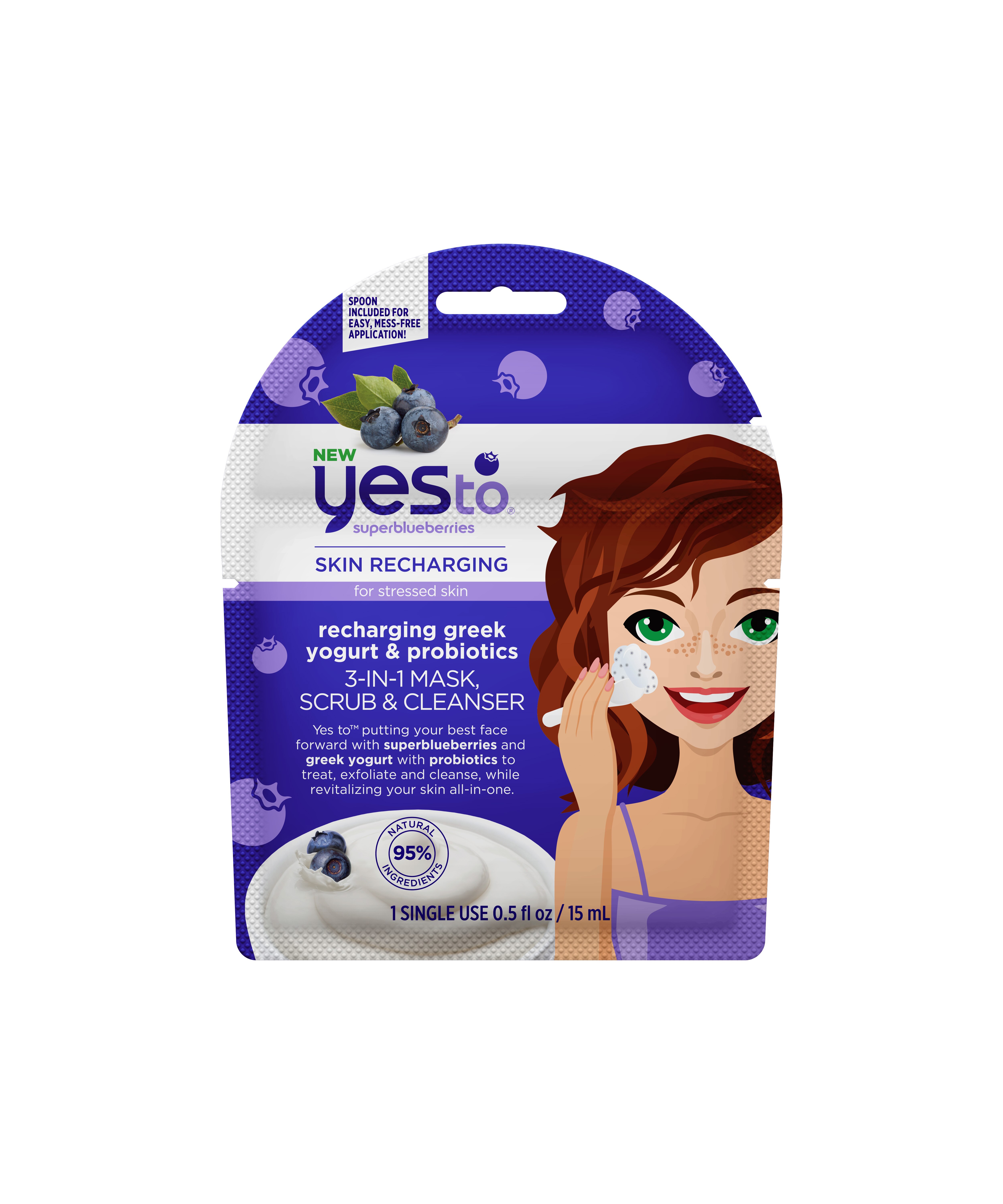 Yes To Superblueberries Recharging Greek Yogurt 3-in-1 Mask, Scrub & Cleanser