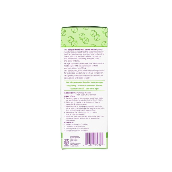 Boogie Micro-Mist Saline Inhaler, 1.7 OZ