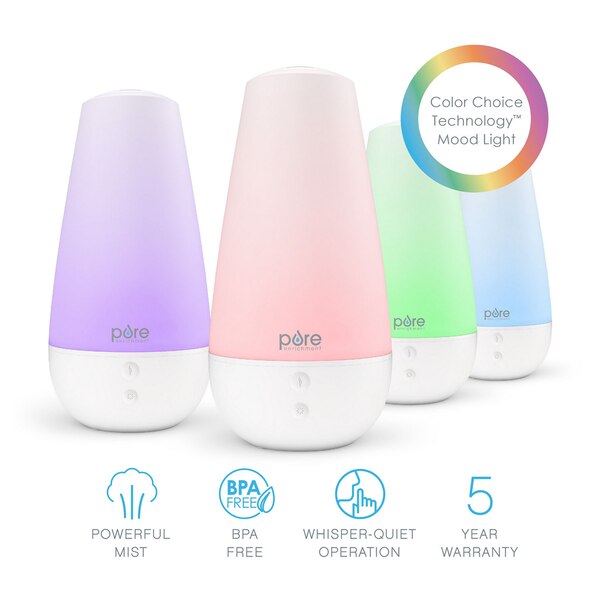 Pure Enrichment PureSpa Ultrasonic Cool Mist Humidifier + Essential Oil Diffuser + Ionizer