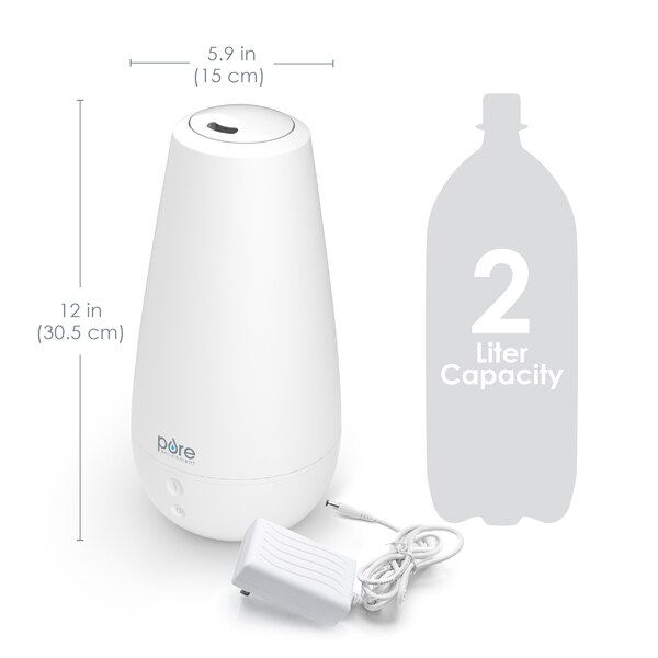 Pure Enrichment PureSpa Ultrasonic Cool Mist Humidifier + Essential Oil Diffuser + Ionizer