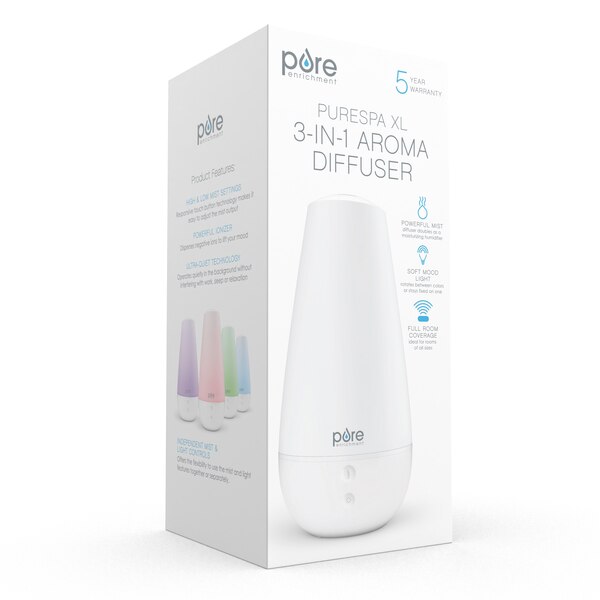 Pure Enrichment PureSpa Ultrasonic Cool Mist Humidifier + Essential Oil Diffuser + Ionizer