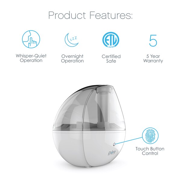 Pure Enrichment MistAire Silver Ultrasonic Cool Mist Humidifier