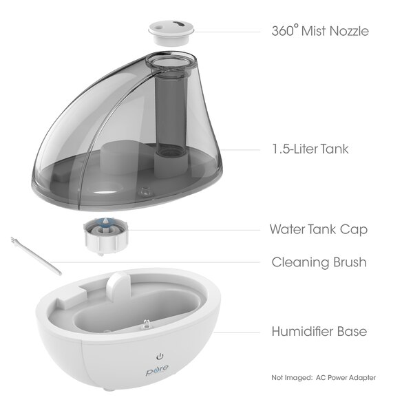 Pure Enrichment MistAire Silver Ultrasonic Cool Mist Humidifier