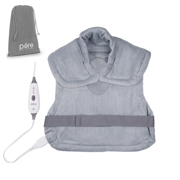Pure Enrichment PureRelief XL Extra-Long Back and Neck Heating Pad, Gray
