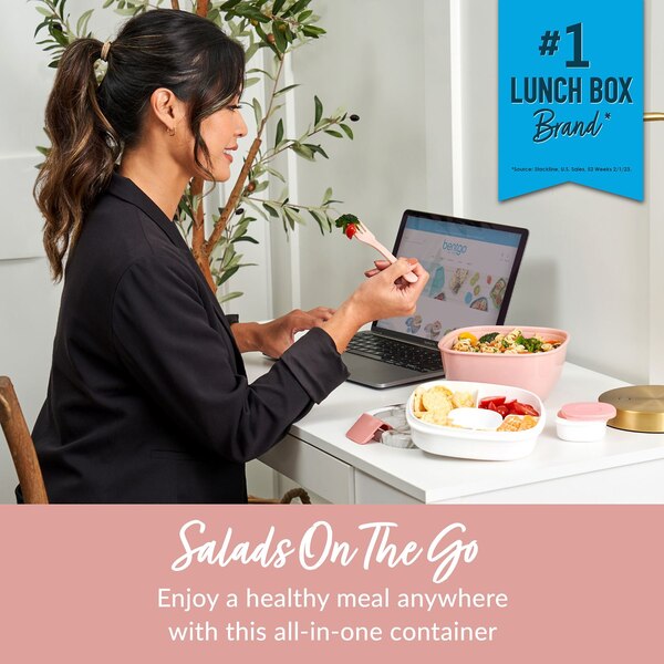 Bentgo Salad All-In-One Salad Container, Blush Marble