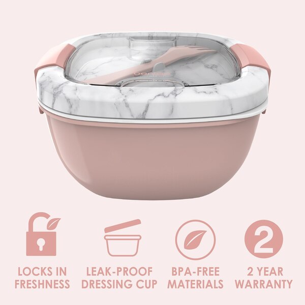Bentgo Salad All-In-One Salad Container, Blush Marble