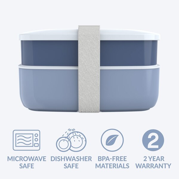 Bentgo Classic All-In-One Classic Stackable Lunch Box, 2 ct