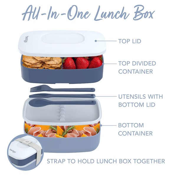 Bentgo Classic All-In-One Classic Stackable Lunch Box, 2 ct